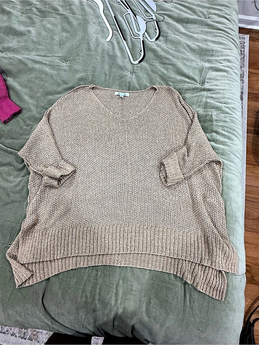 She + Sky Knit Sweater in Tan